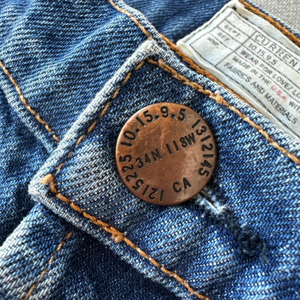 Current Elliott The Slouchy Skinny Jeans Zephyr Destroy Blue W24 Made in USA - Picture 2 of 16